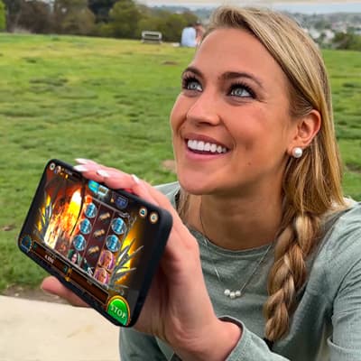 Screenshot from a mobile casino game UGC ad produced by Airtraffic